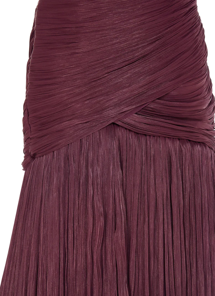 Claudia Strapless Pleated Fish-Cut Silk Gown with Corset - Marmar Halim