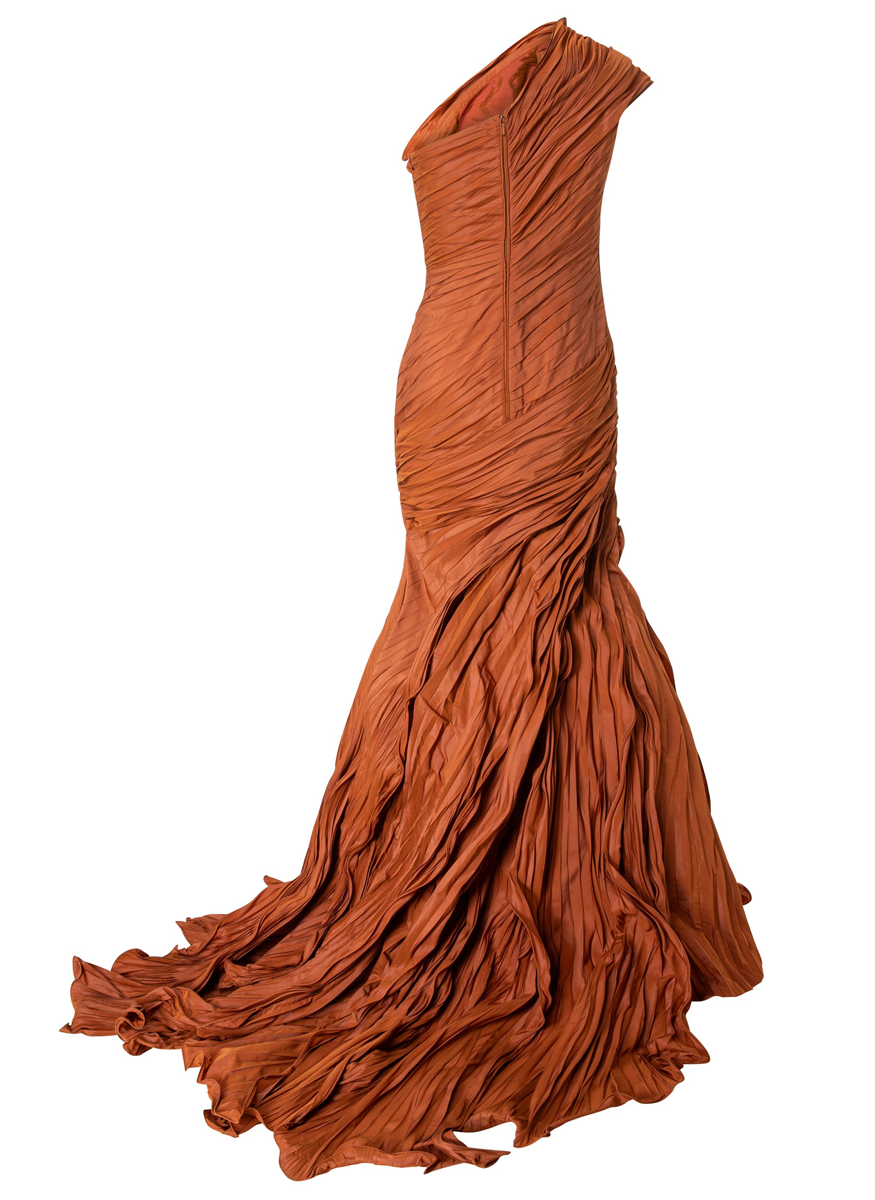 One Shoulder Draped Mermaid Gown - Marmar Halim