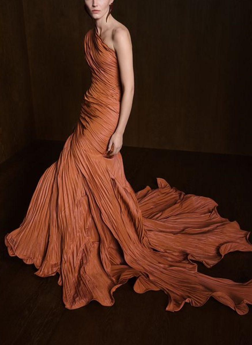 One Shoulder Draped Mermaid Gown - Marmar Halim