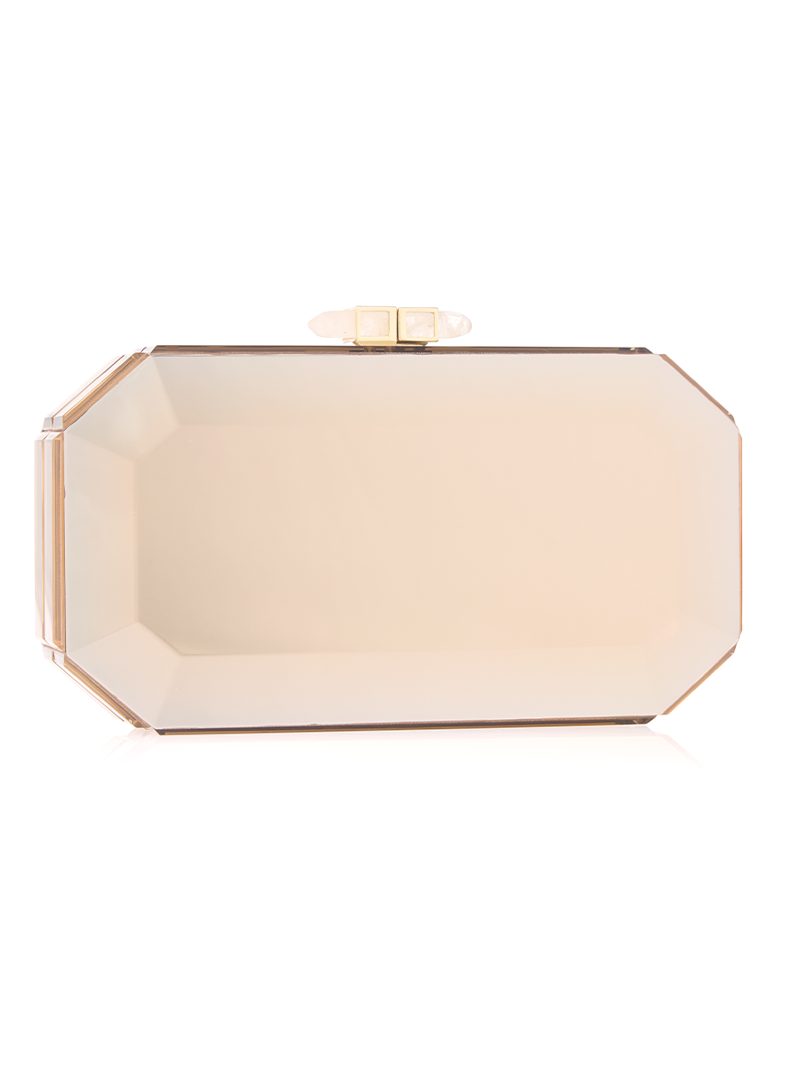 Faye Reflection Clutch in Champagne - Judith Leiber Couture