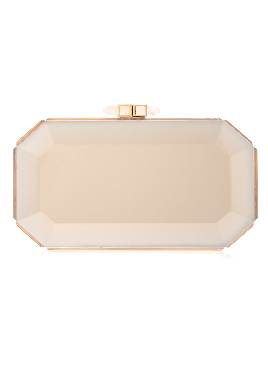 Faye Reflection Clutch in Champagne - Judith Leiber Couture