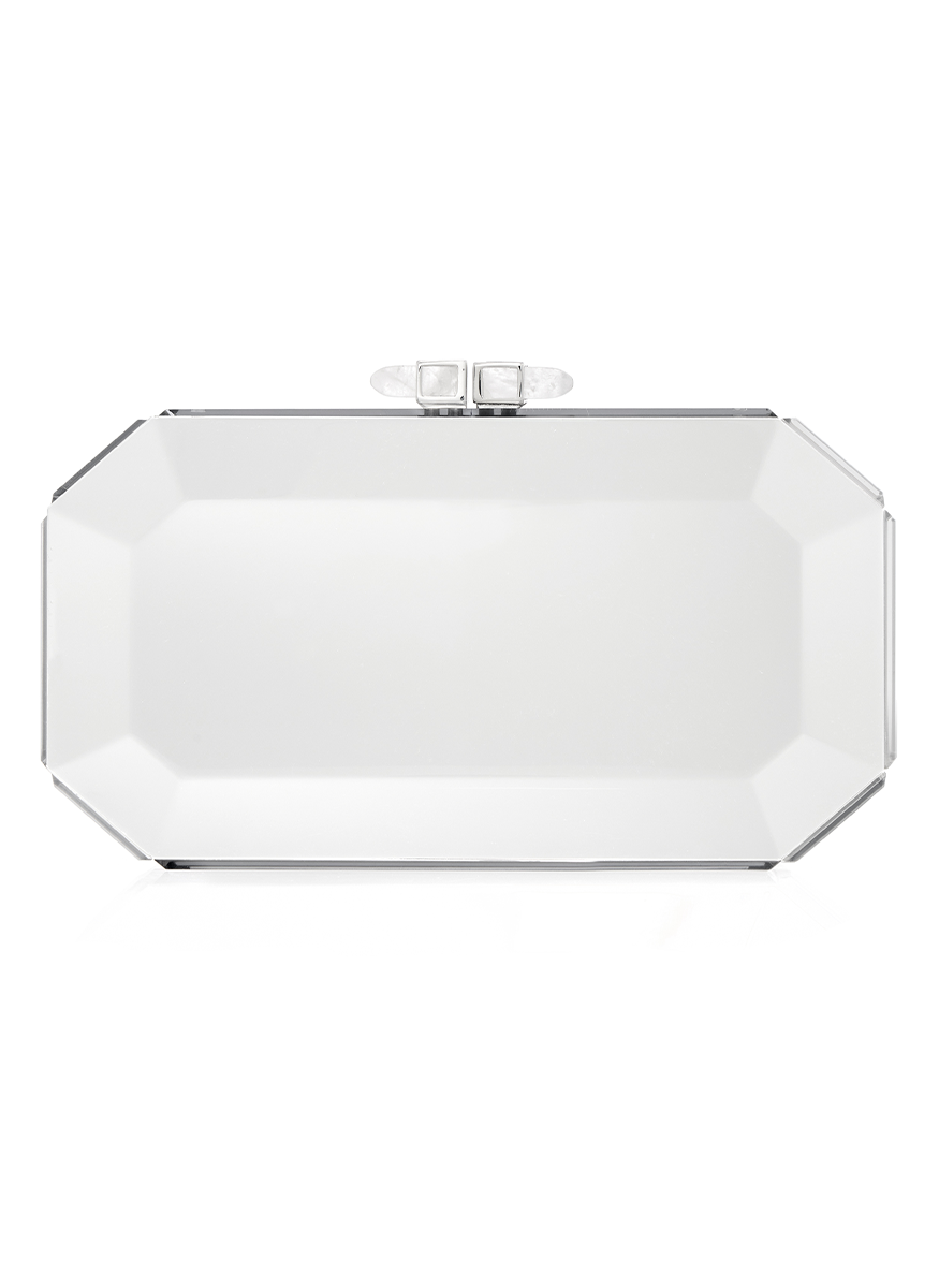 Faye Reflection Clutch in Silver - Judith Leiber Couture