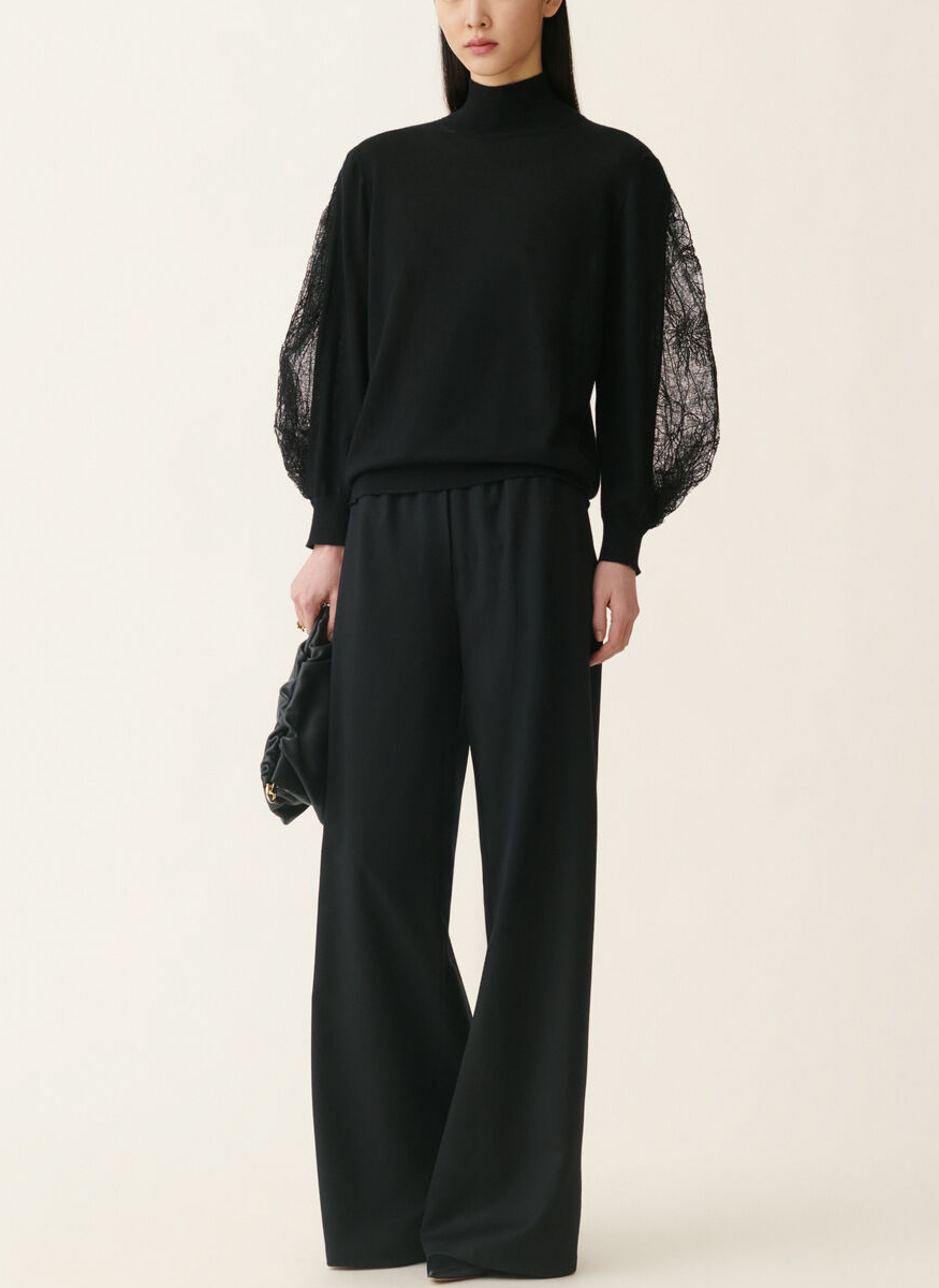 Cashmere Silk Mock Collar Sweater - Fabiana Filippi