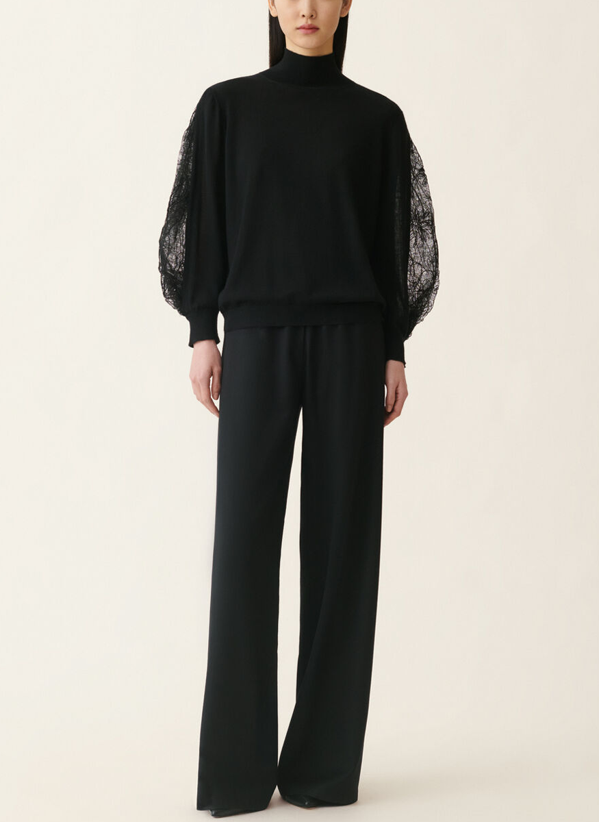 Cashmere Silk Mock Collar Sweater - Fabiana Filippi