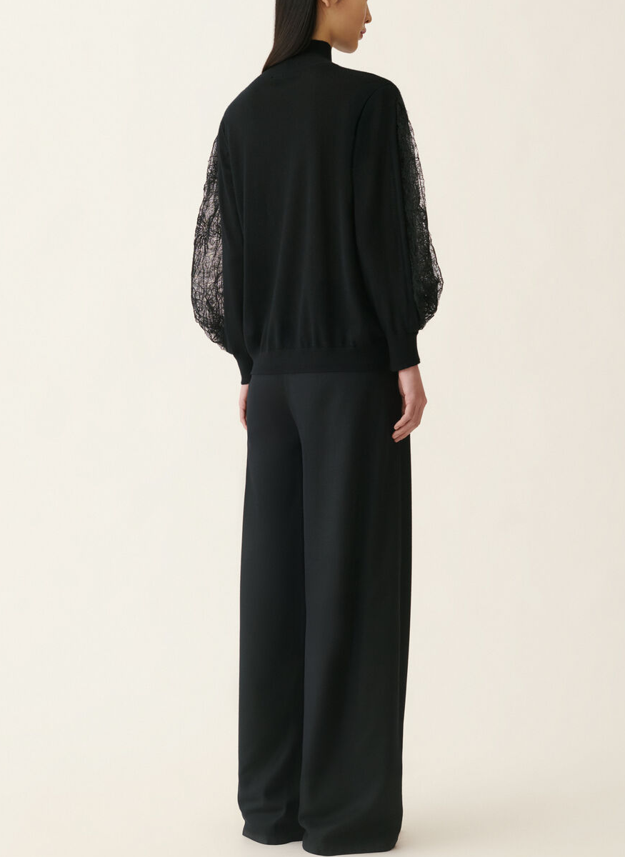 Cashmere Silk Mock Collar Sweater - Fabiana Filippi