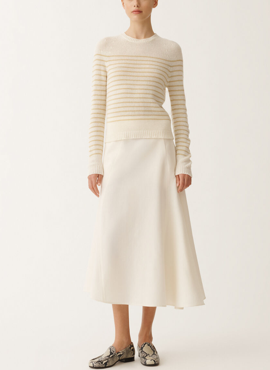 Striped Cashmere Gauze Crewneck - Fabiana Filippi