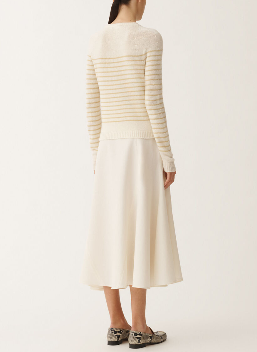 Striped Cashmere Gauze Crewneck - Fabiana Filippi