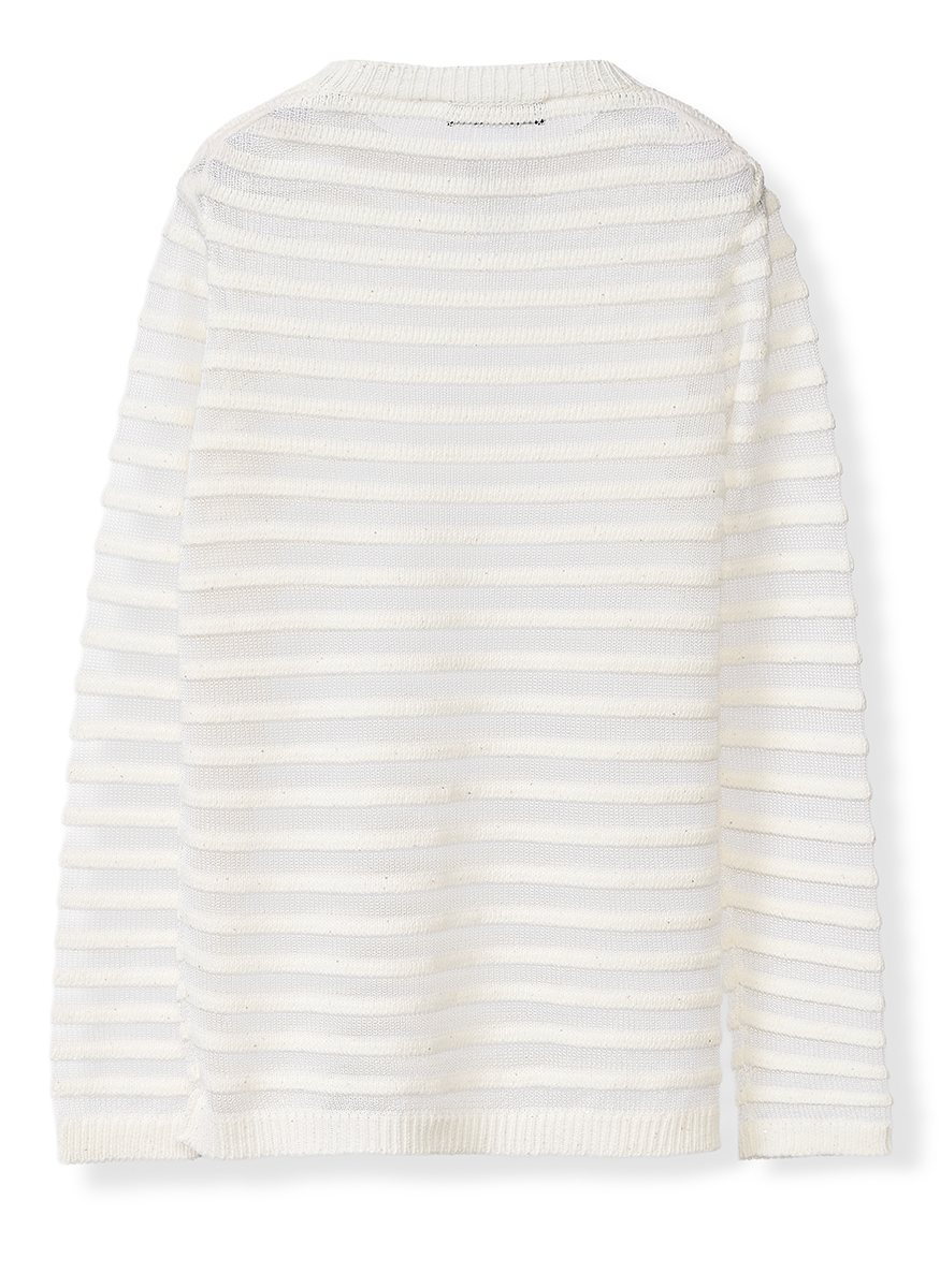 Sequin Cotton Linen Boatneck Sweater