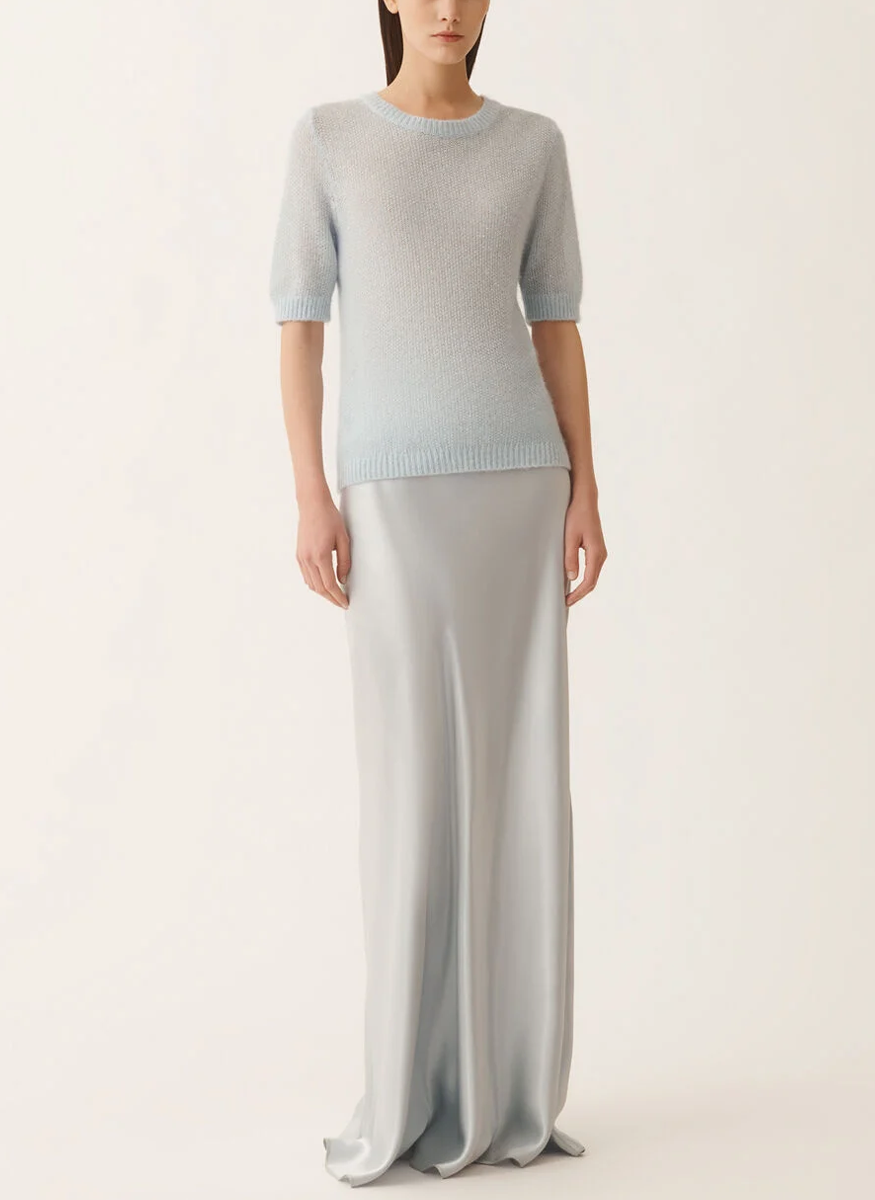 Cashmere Silk Short Sleeve Sweater with Sequins - Fabiana Filippi