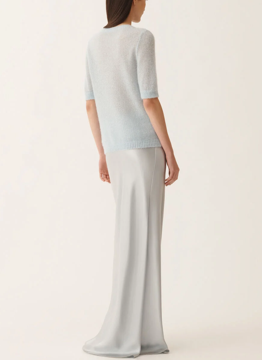 Cashmere Silk Short Sleeve Sweater with Sequins - Fabiana Filippi