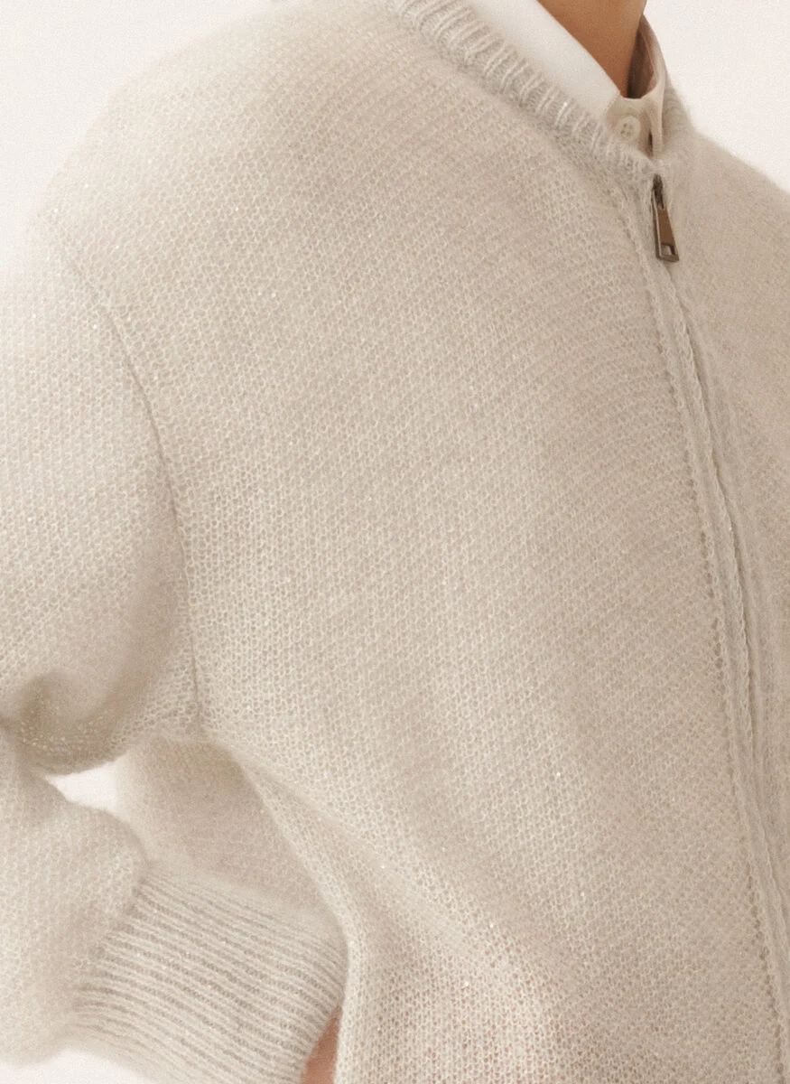 Micro Sequin Mohair Bomber - Fabiana Filippi