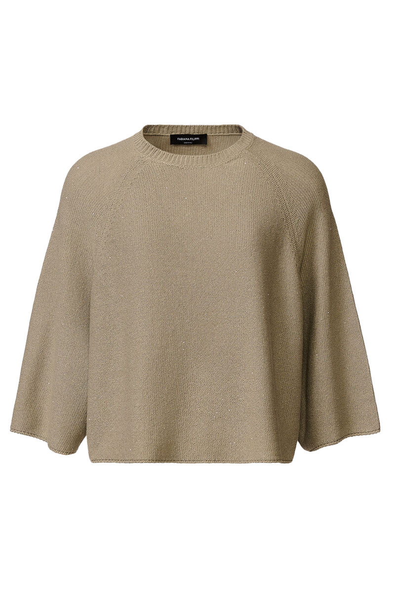 Cotton Linen Cape with Sequins