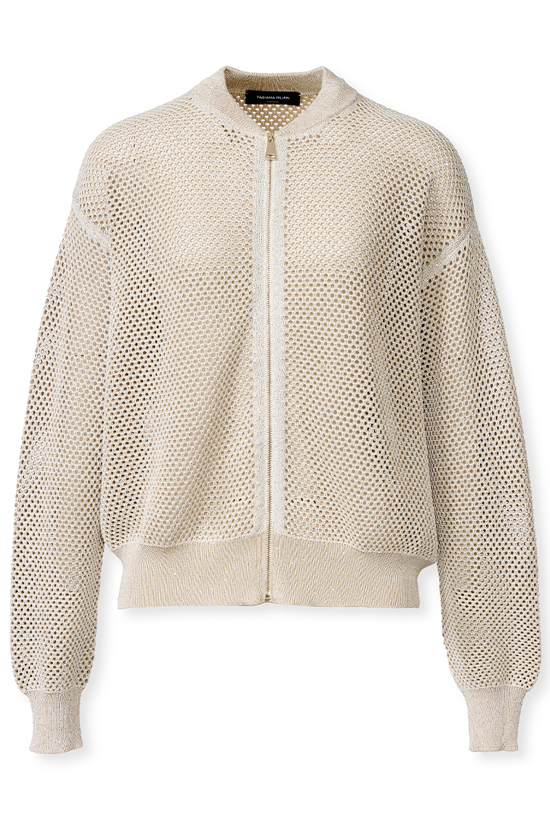 Sequin and Cotton Scuba Sweater