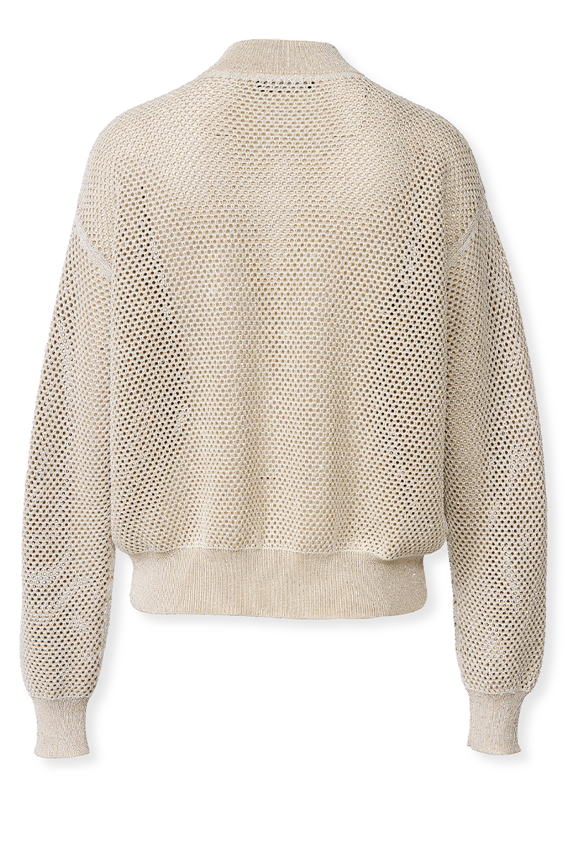 Sequin and Cotton Scuba Sweater