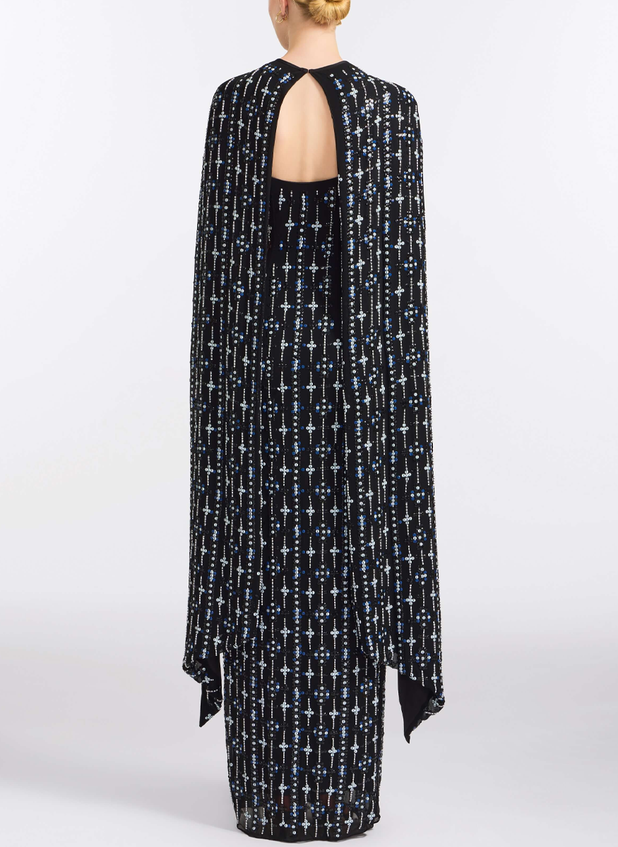 Goldie Beaded Cape and Silk Gown - Markarian
