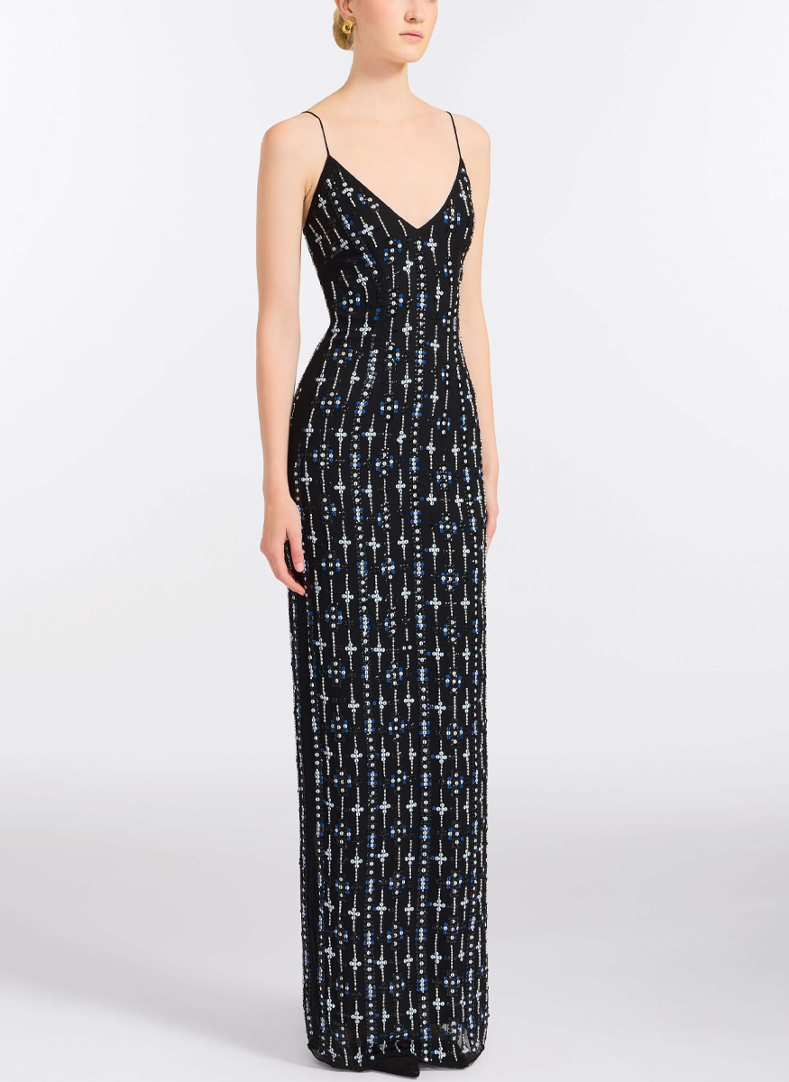 Goldie Beaded Cape and Silk Gown - Markarian