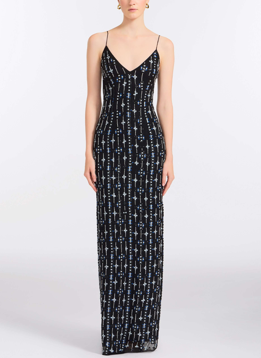 Goldie Beaded Cape and Silk Gown - Markarian