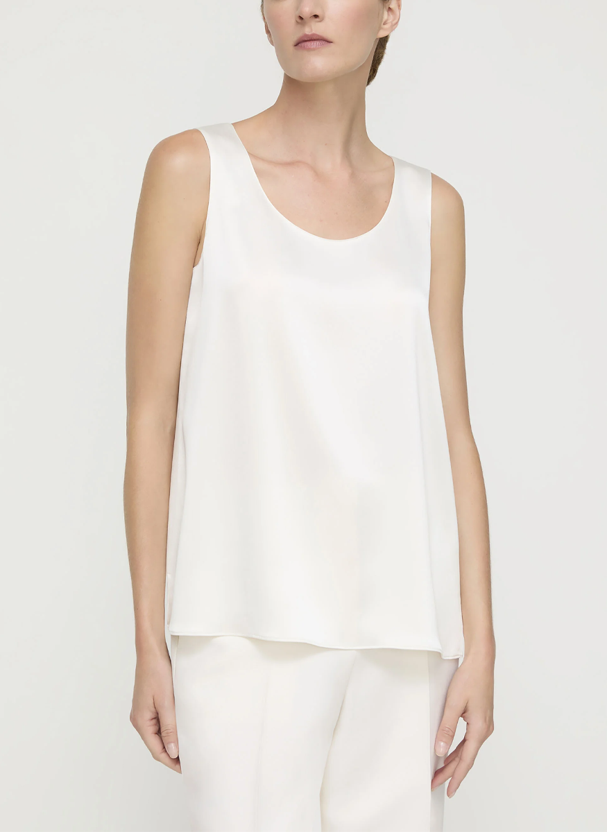 Noir Satin Sleeveless Blouse - Lafayette 148 New York