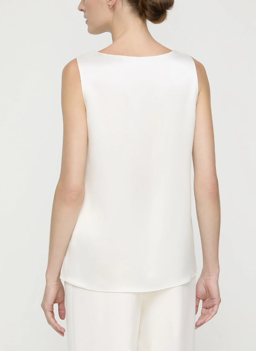 Noir Satin Sleeveless Blouse - Lafayette 148 New York