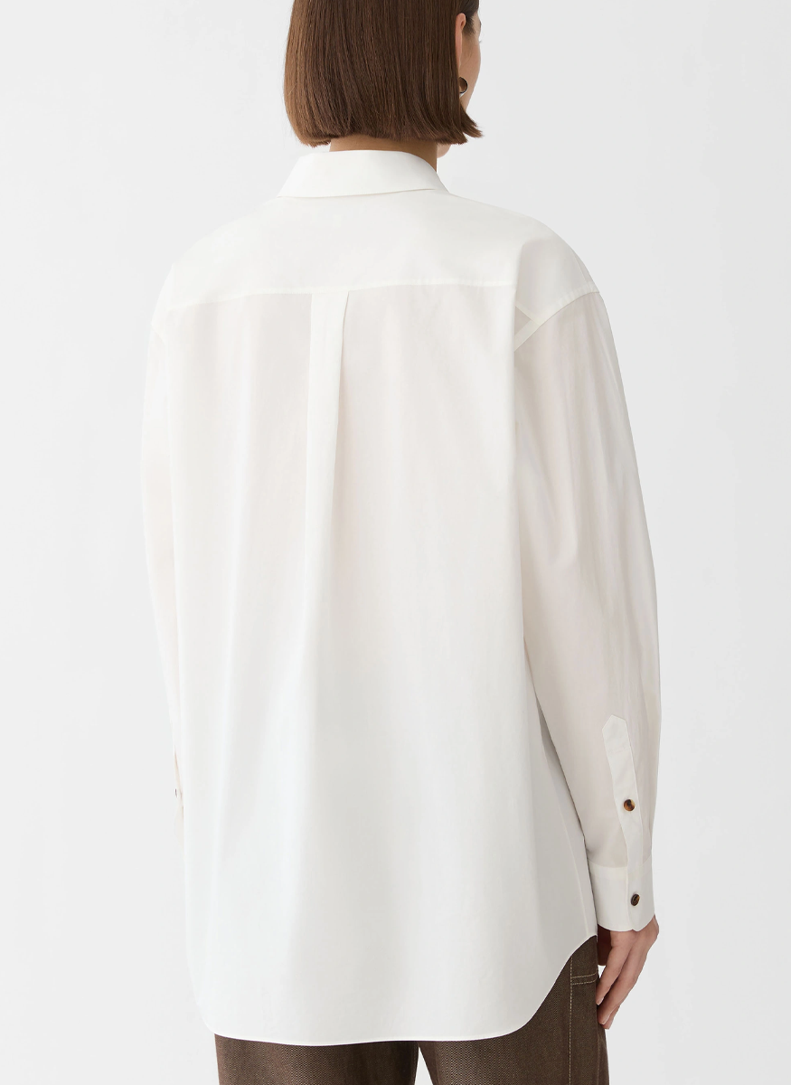 Single Stem Print Cotton Poplin Oversized Shirt - Lafayette 148 New York