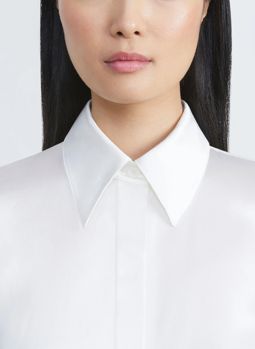 Silk Charmeuse French Cuff Blouse - Lafayette 148 New York