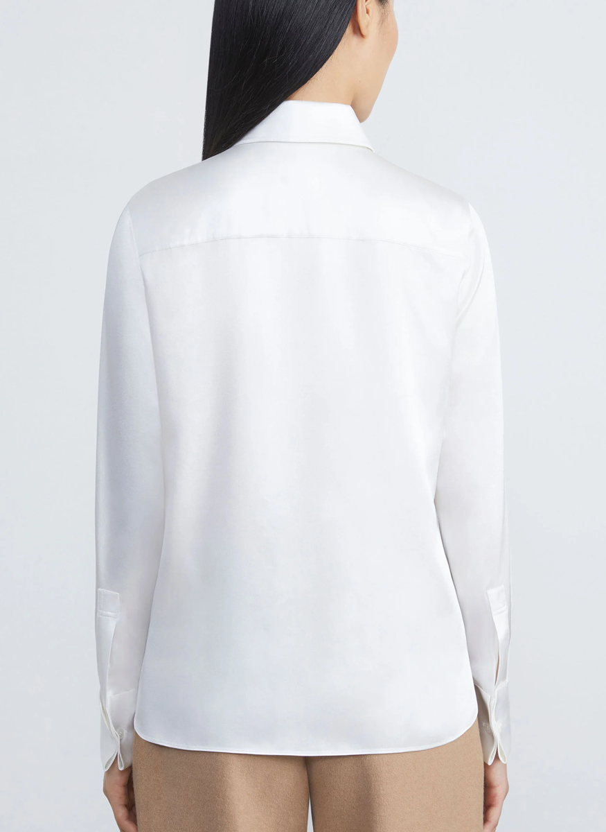 Silk Charmeuse French Cuff Blouse - Lafayette 148 New York