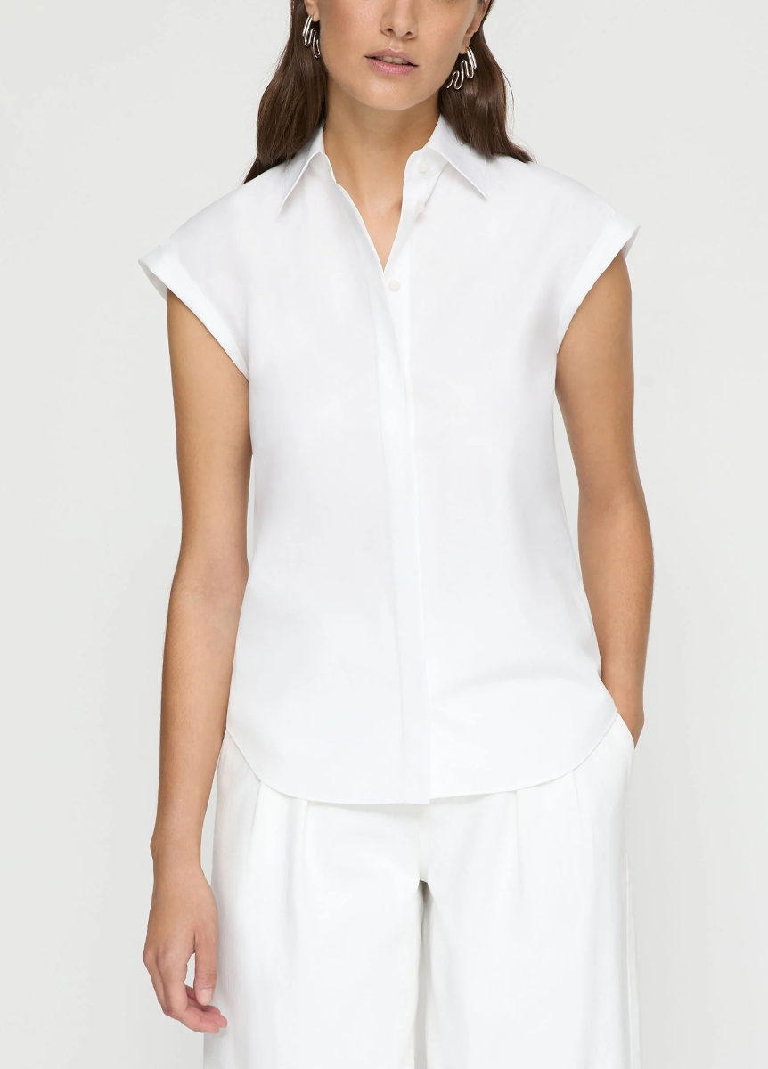 Cap Sleeve Fitted Shirt - Lafayette 148 New York