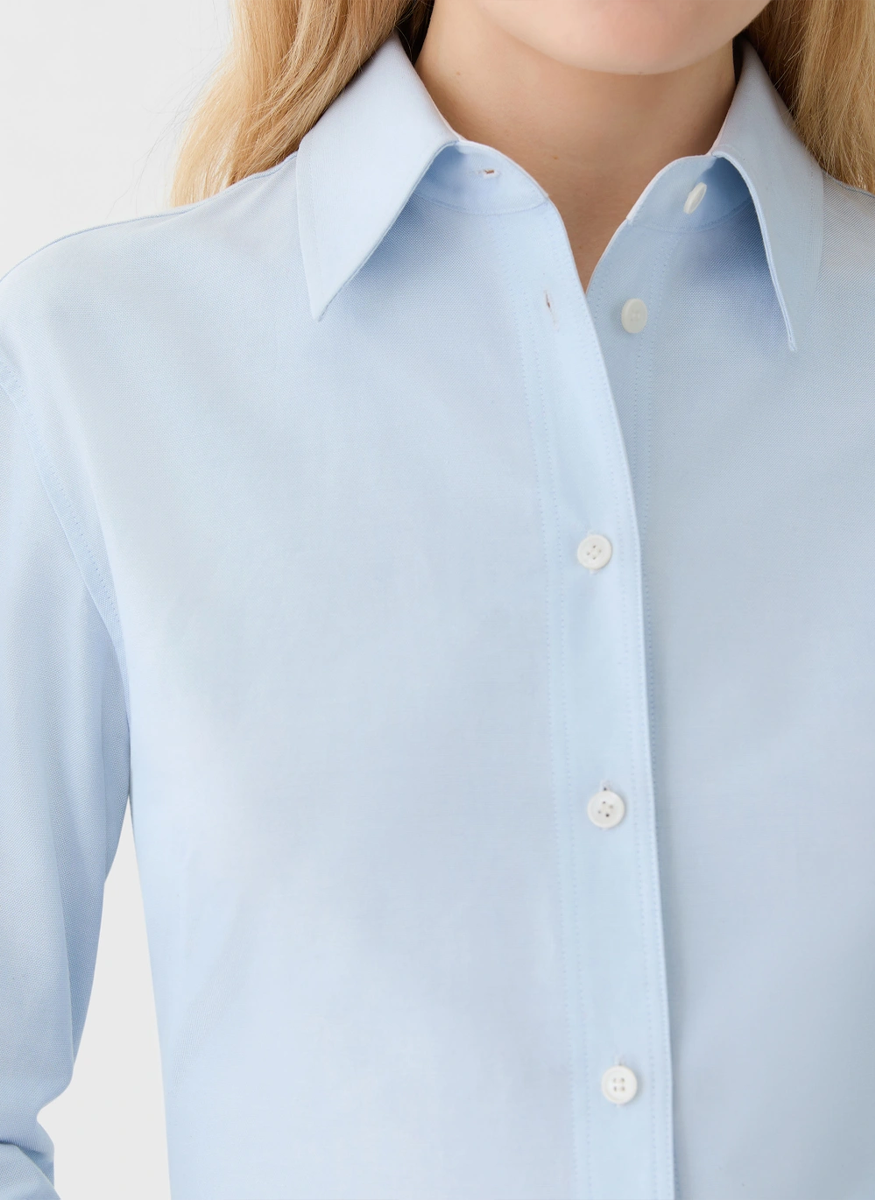 Cotton Oxford Fitted Shirt - Lafayette 148 New York