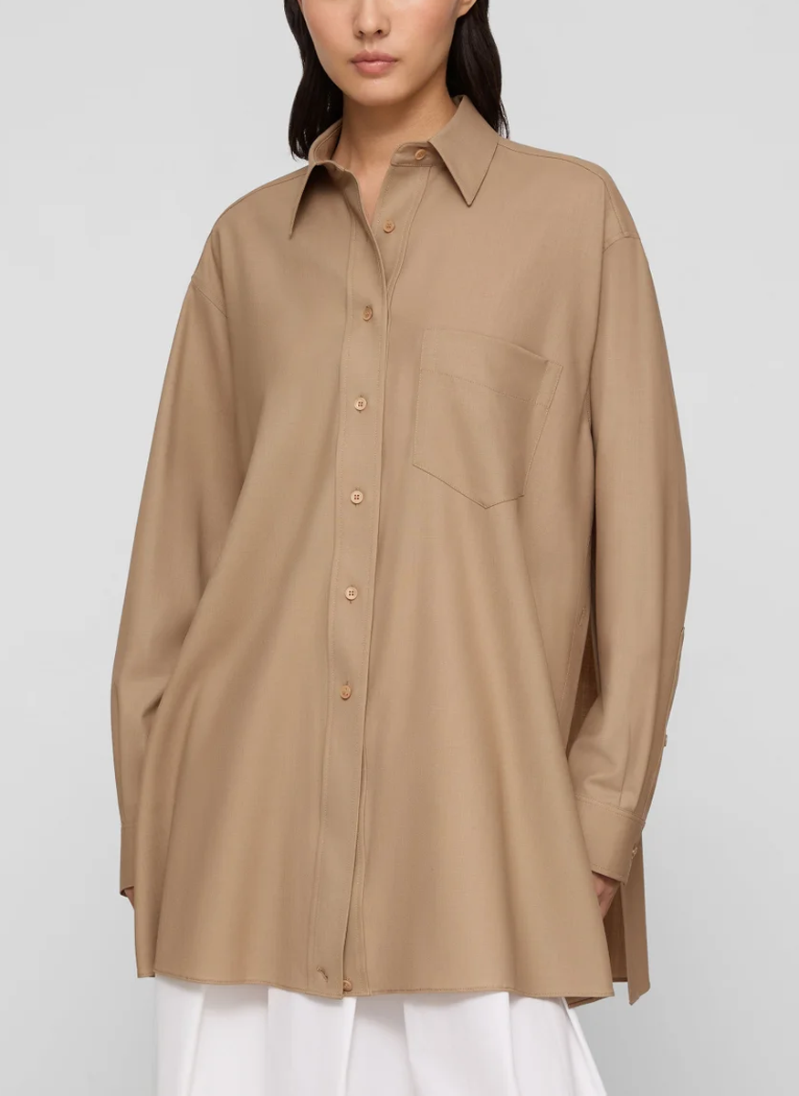 Tropical Wool Convertible Wrap Blouse - Lafayette 148 New York
