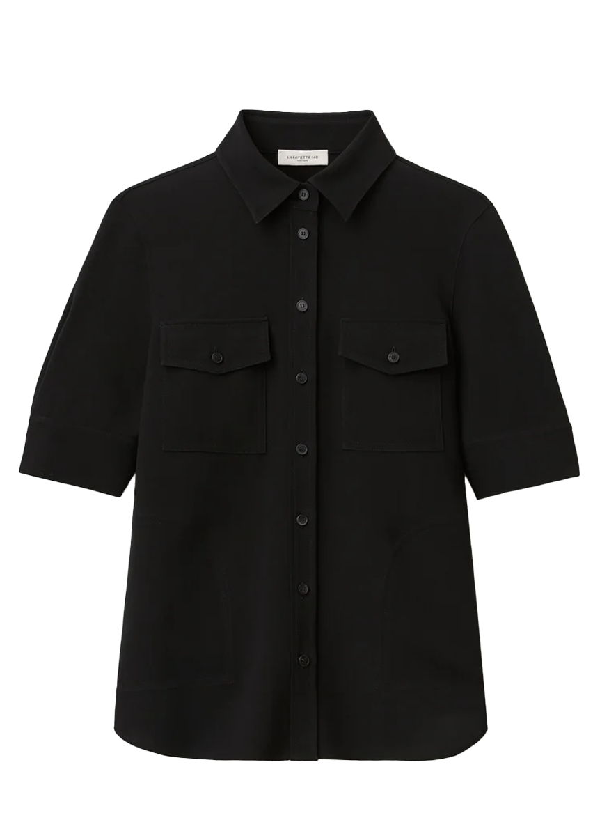 Responsible Finesse Crepe Patch Pocket Blouse