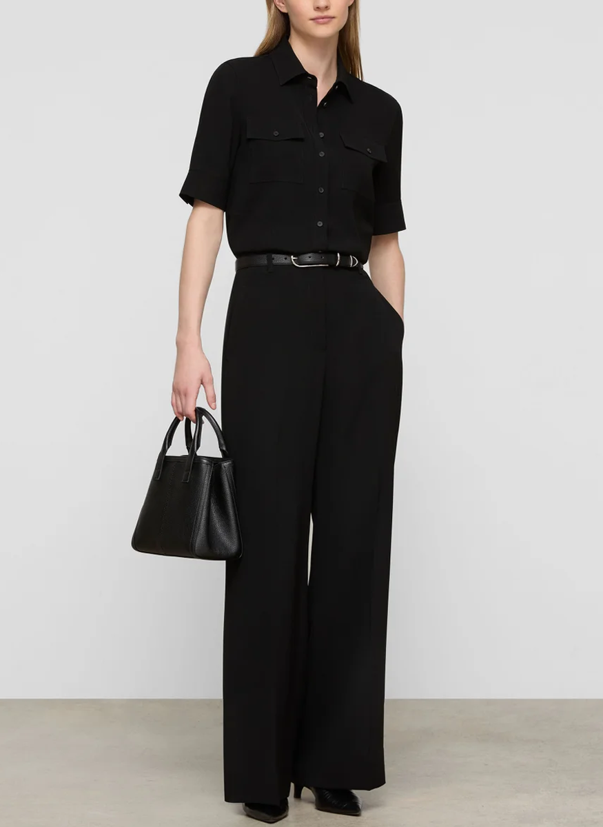 Responsible Finesse Crepe Patch Pocket Blouse