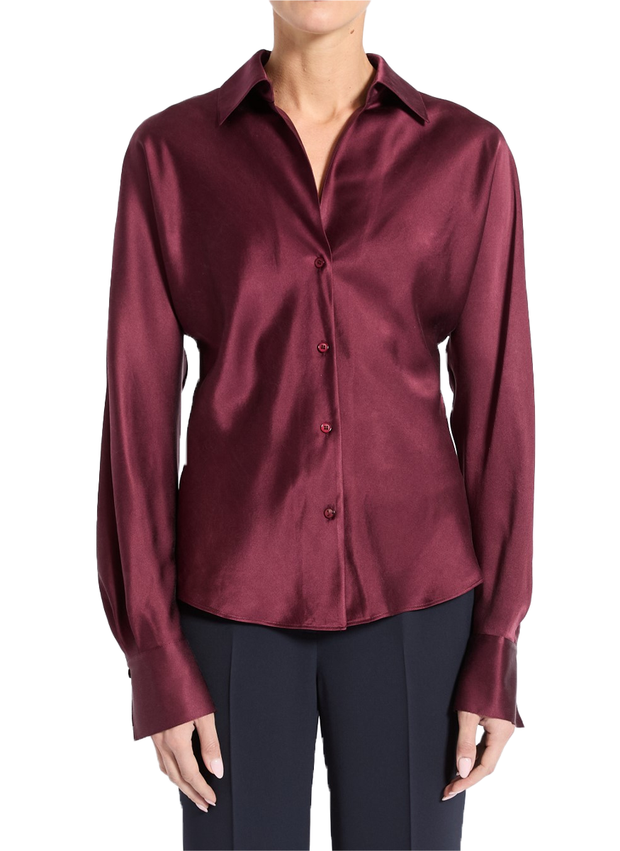 Dolman Sleeve Blouse in Aubergine