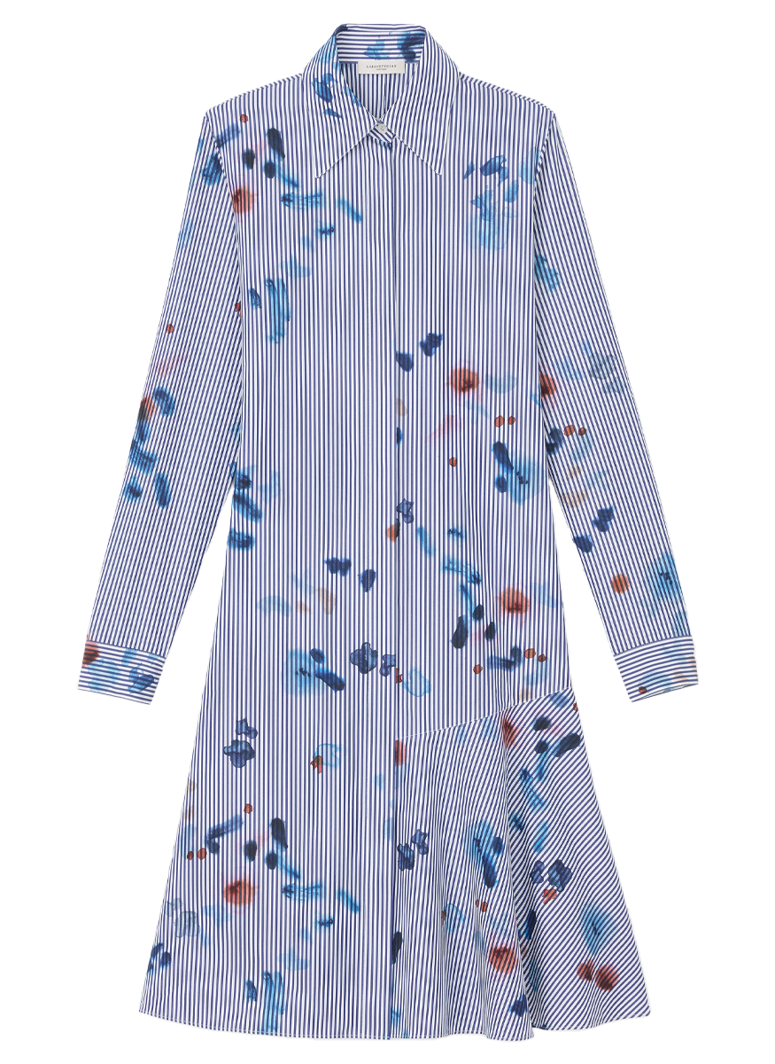 Flounce Hem Shirtdress