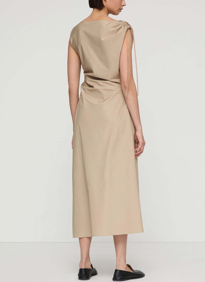 Gathered Tie Cap Sleeve Dress - Lafayette 148 New York