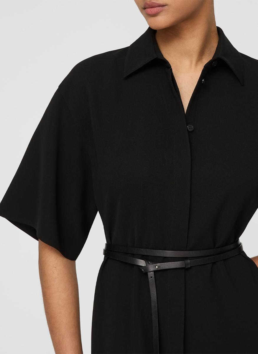 Responsible Finesse Crepe Belted Midi Shirtdress - Lafayette 148 New York