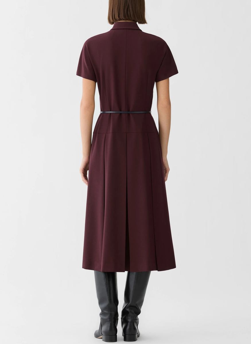 Responsible Stretch Wool Belted Pleated Dress - Lafayette 148 New York