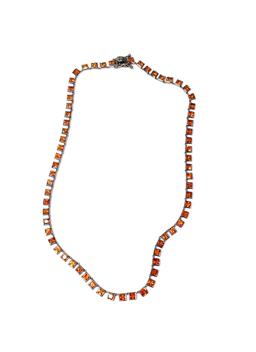 “Mini Tile” Orange Kyanite Necklace