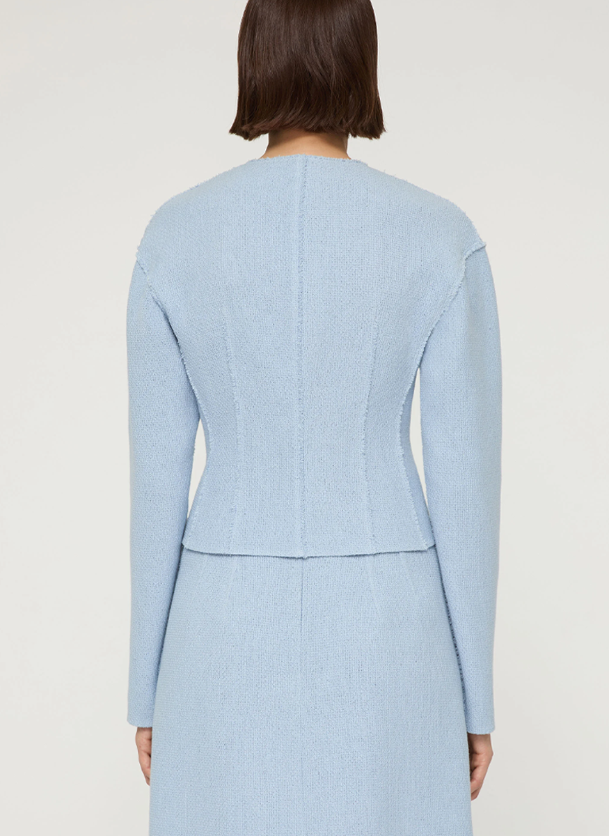 Organic Cotton Dobby Asymmetric Fitted Jacket - Lafayette 148 New York