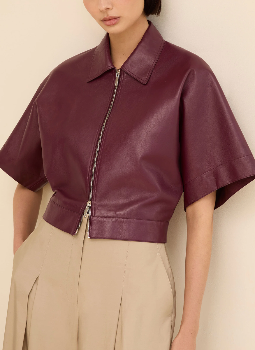 Zip Front Cropped Jacket - Lafayette 148 New York