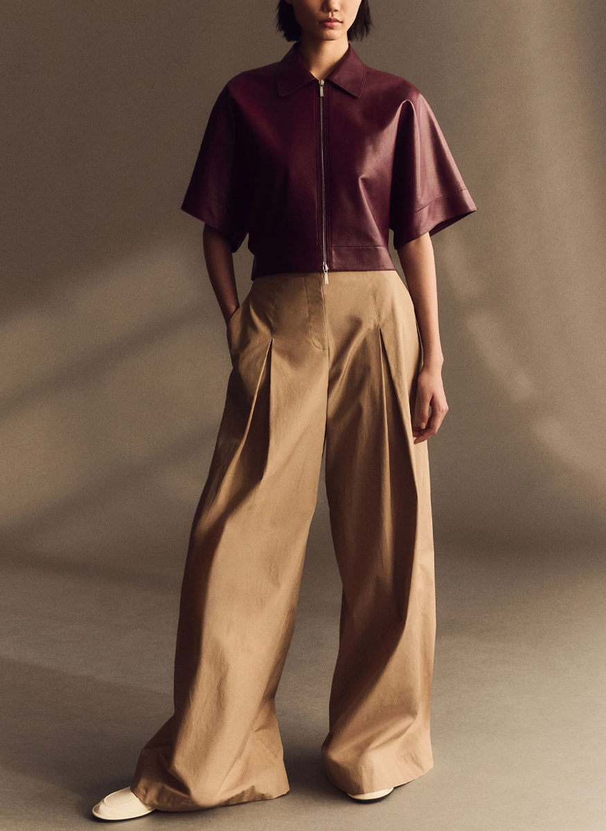Zip Front Cropped Jacket - Lafayette 148 New York