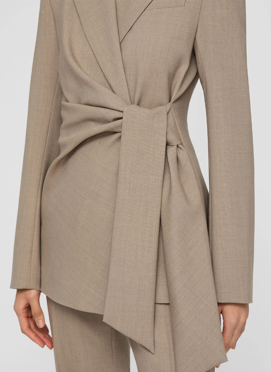 Responsible Stretch Wool Slim Wrap Blazer - Lafayette 148 New York