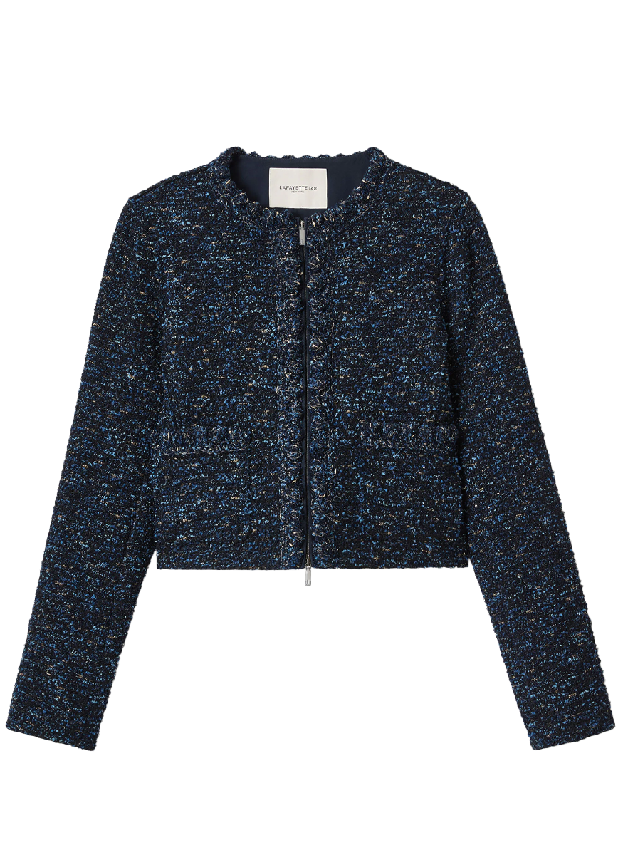 Cosmos Bouclé Tweed Crochet Trim Jacket