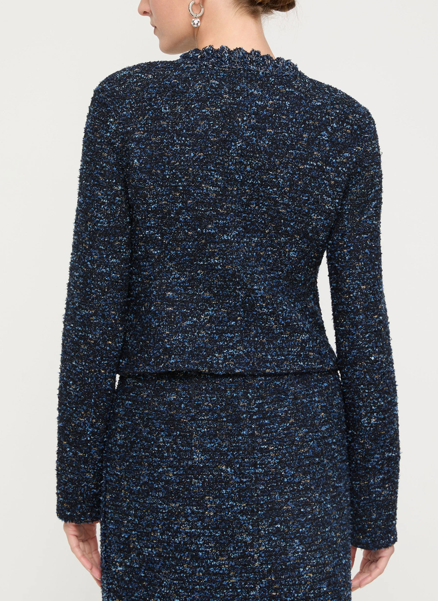 Cosmos Bouclé Tweed Crochet Trim Jacket - Lafayette 148 New York