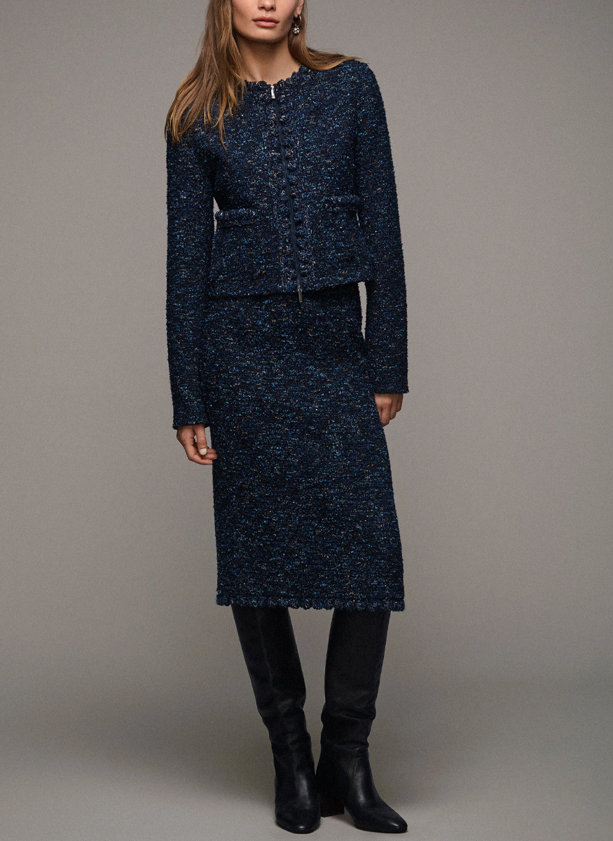 Cosmos Bouclé Tweed Crochet Trim Jacket