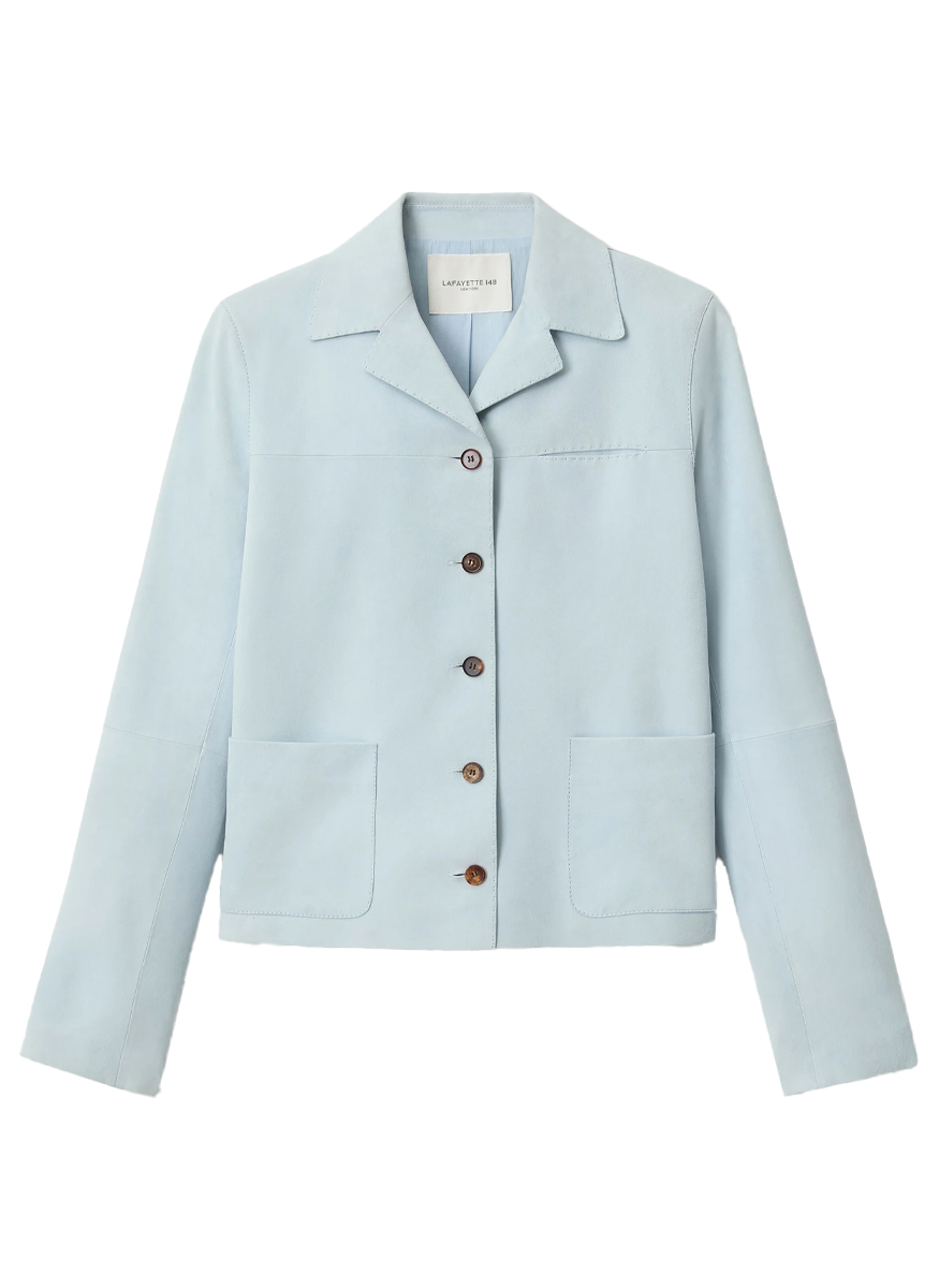 Suede Patch Pocket Shirt Jacket