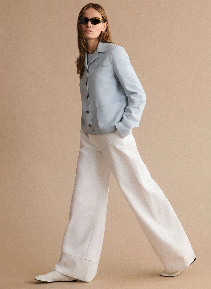 Suede Patch Pocket Shirt Jacket