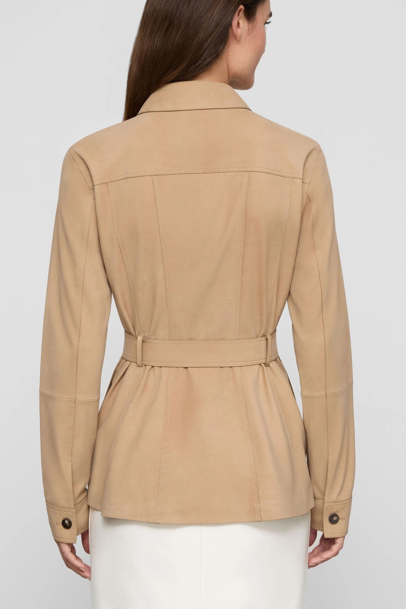Nubuck Suede Belted Jacket - Lafayette 148 New York