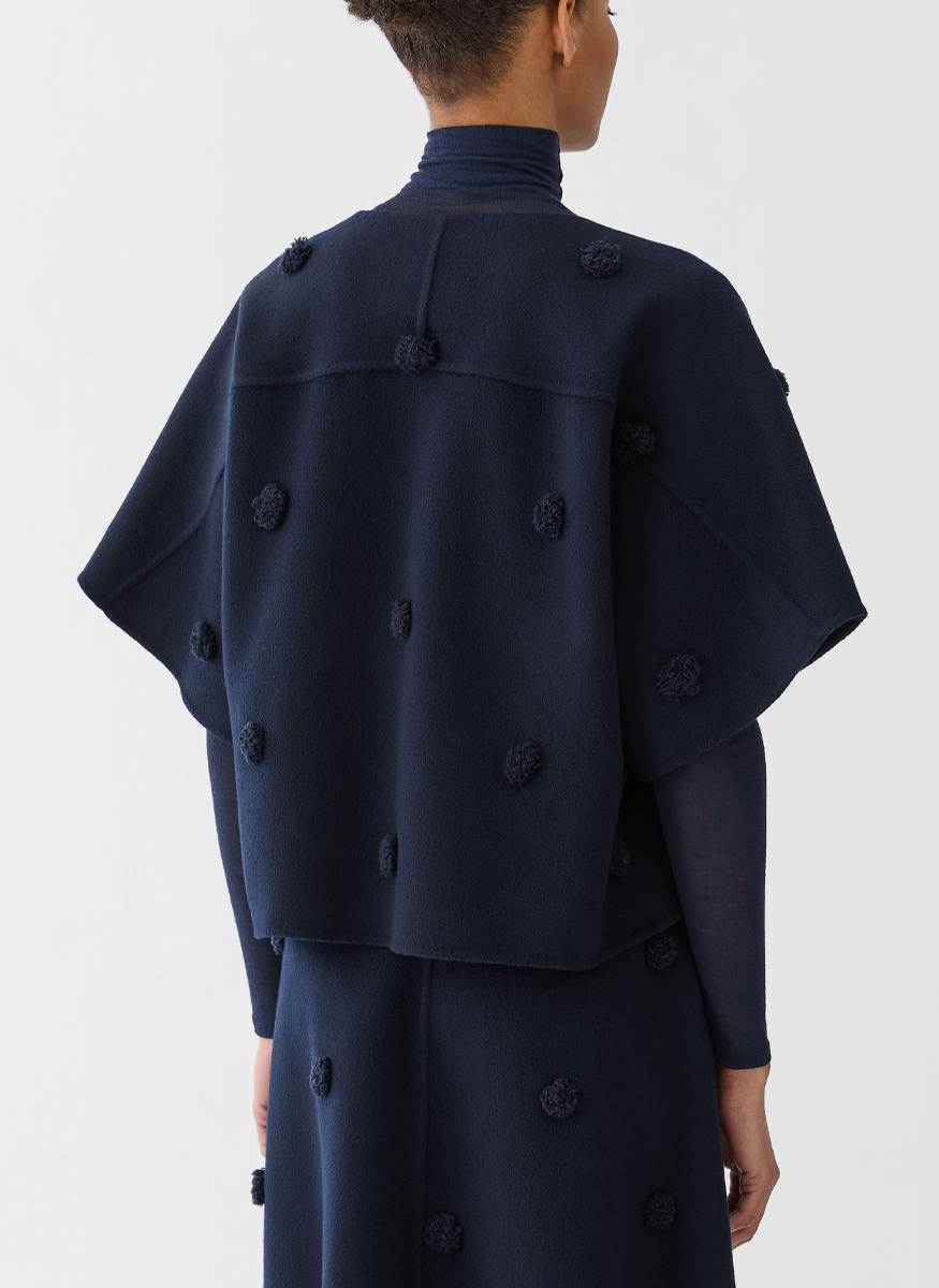 Wool-Cashmere Double Face Embellished Polka Dot Jacket - Lafayette 148 New York
