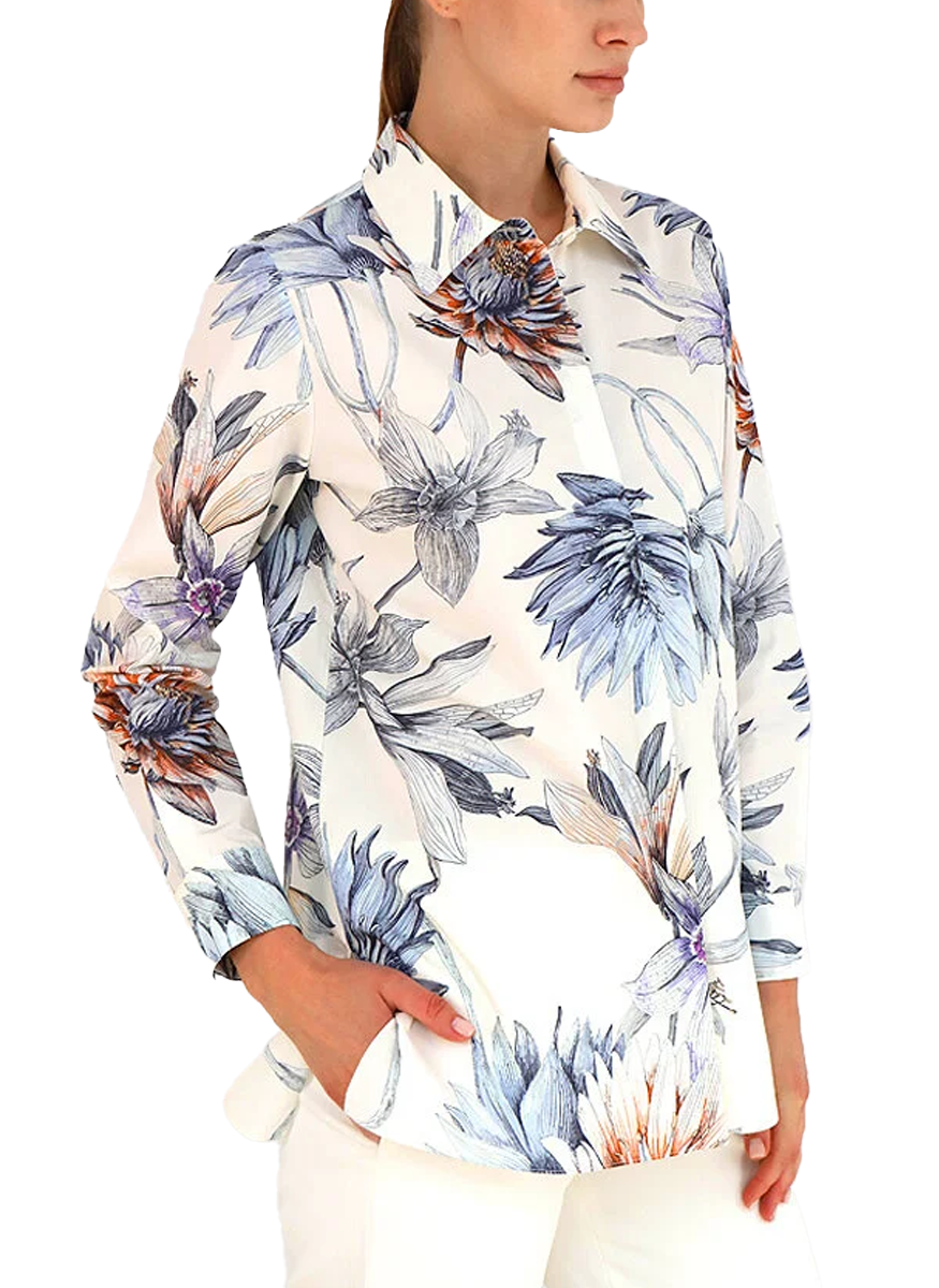 Classic Cotton Shirt in Dahlia Print