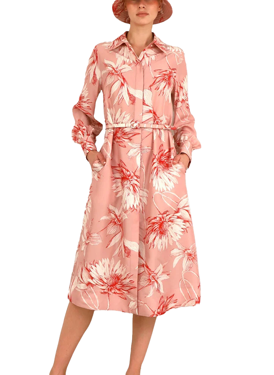 Classic Silk Long Sleeve Shirt Dress - Rani Arabella